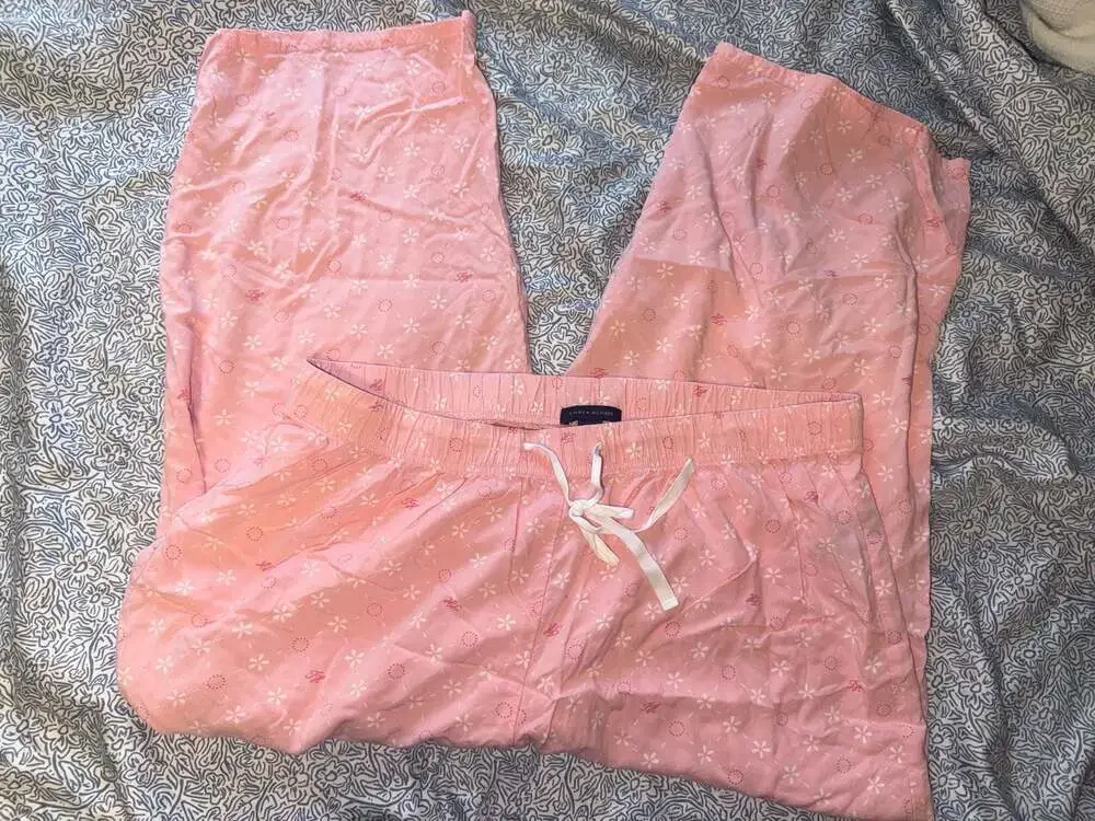 Tommy Hilfiger Women's Pink Floral Print Drawstring Pajama Lounge Pants Size XL